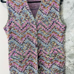 Missoni Sport *VINTAGE* Multicolor Zigzag Knit Vest